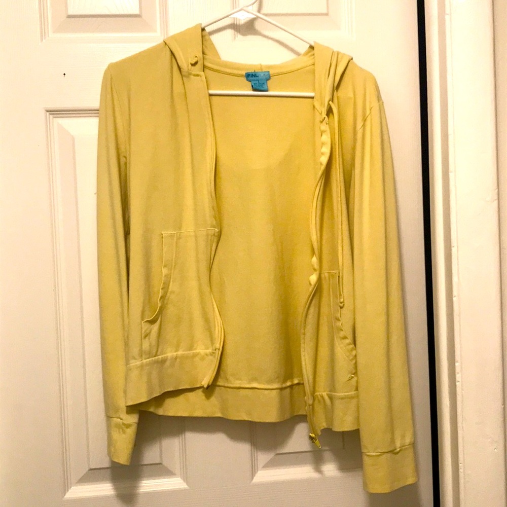 Yellow zip up sweatshirt